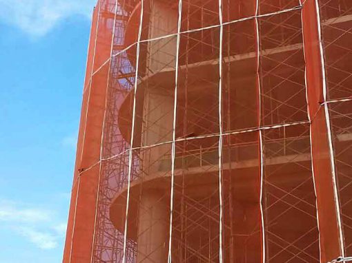 Steel Scaffolding with Safety Netting