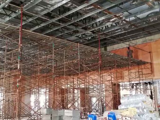 Scaffolding platform for Plaster Ceiling Installation Work
