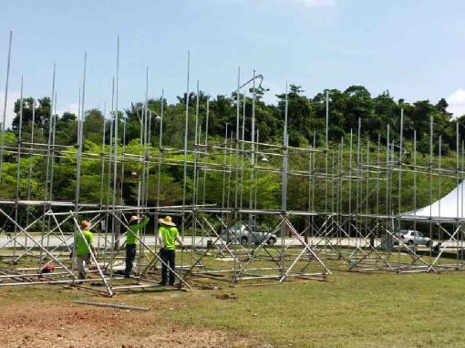 Tubular scaffold for Hari Belia event at Putrajaya